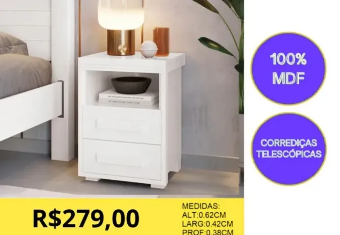 MESA DE CABECEIRA A PRONTA-ENTREGA 