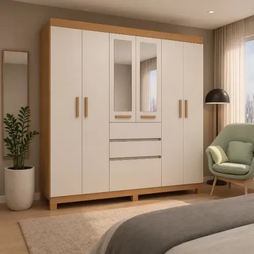 Guarda roupa bella com 7 portas 2 gavetas