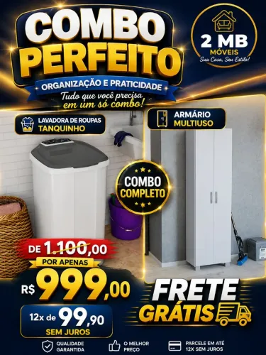 Máquina de lavar tanquinho e armário Multiuso num combo com FRETE GRÁTIS. VEEMMMM