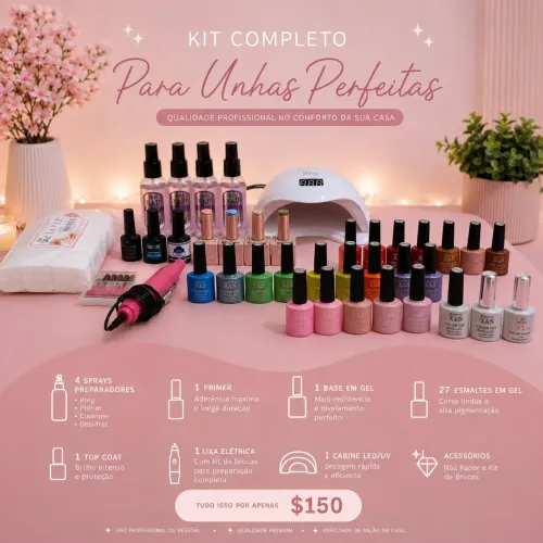 Kit unha em gel