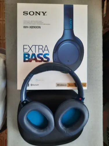 Fone Sony WH-XB900N EXTRA BASS + almofada + case colecionador!