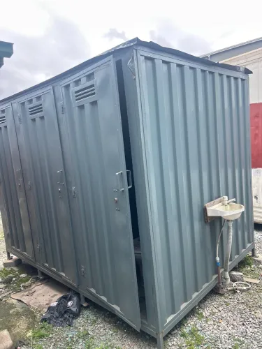 Container banheiro sêxtuplo desmontável para obra materiais de construção