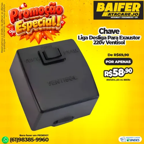 Chave Liga Desliga Para Exaustor 220v Ventisol