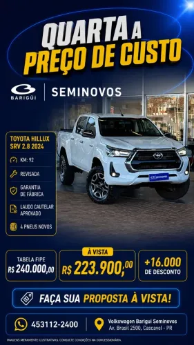 Toyota Hilux CD SRV 4X4 2.8 TDI Diesel Aut. 2024