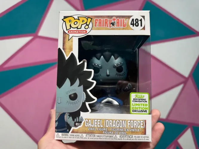 RARO E NOVO Funko Pop Gajeel Dragon Force Fairy Tail Com Protetor