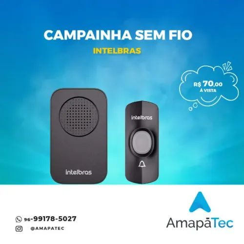Campainha Sem Fio Com Bateria Cib 10 Intelbras