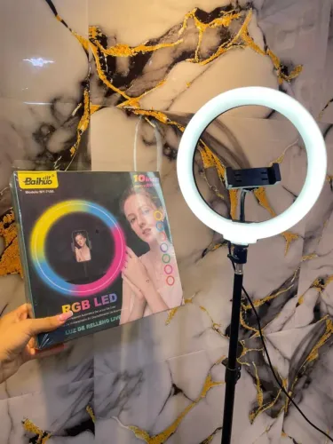 Rig light 10 polegadas RGB com tripé ajustável até 2 m