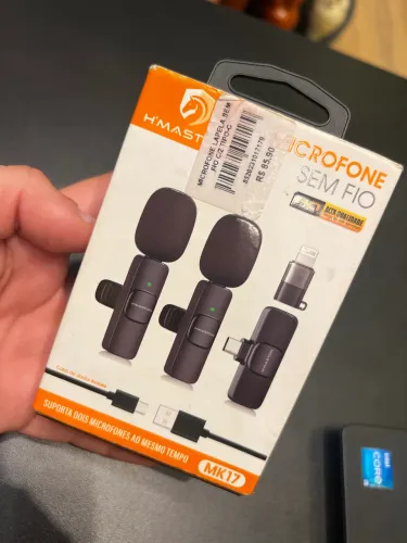 Microfone sem fio de lapela H?Maston - na caixa/funciona perfeitamente 