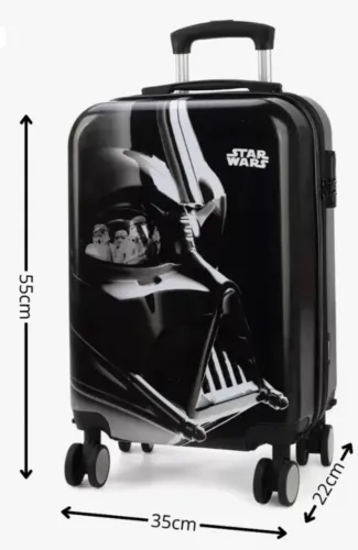 mala de viagem com rodinhas com estampa do darth vader star war (oficial)