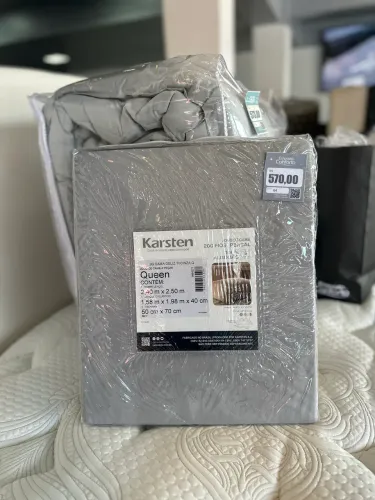 JOGO DE CAMA QUEEN DELIZ CINZA 4 PEÇAS 200 FIOS 100% ALGODÃO