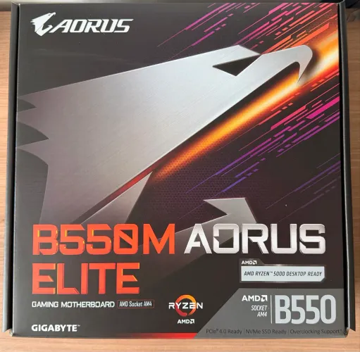 Lacrada Placa Mãe Gigabyte B550M AORUS ELITE AM4 | DDR4, M.2(PCIe,NVMe,SATA3), USB3.2