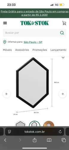 Espelho Hexagonal - Tok Stok