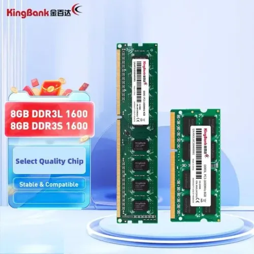 Memória RAM Kingbank Ram DDR3 8GB 1600MHz UDIMM SODIMM Memória de Alto desempenho #Gtech
