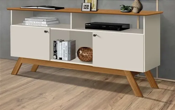 Este lindo Rack é mais uma criação da Tebarrot Móveis, com design moderno e diferenciado a