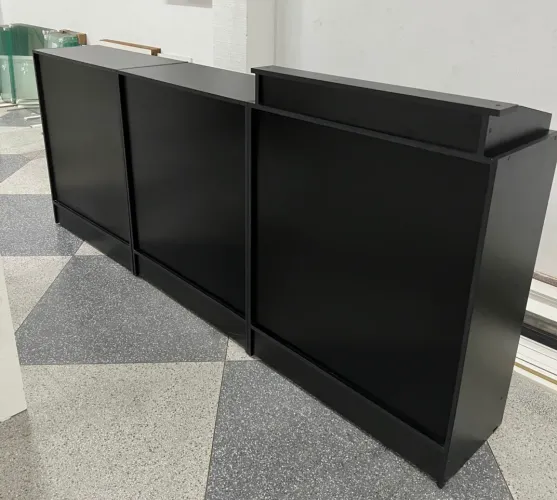 BALCÃO CAIXA + BALCÕES SIMPLES MDF PRETO