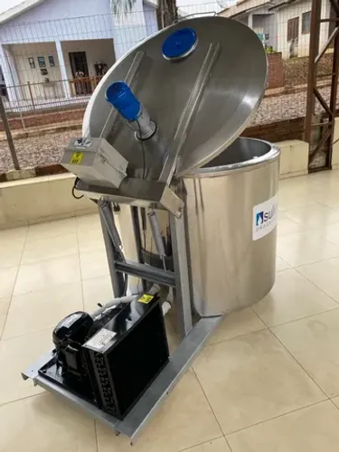 Tanque Resfriador 550 Litros Inox Para Polpas Caldas Açaí Sorvetes Misturador Agua de Coco