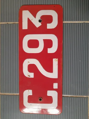 Placa Original de Carro da Década de 1920
