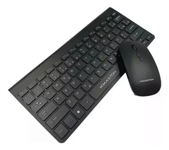 Kit Mini Teclado E Mouse Sem Fio Slim P/ Notebook