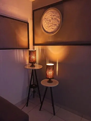 Luminárias artesanais.