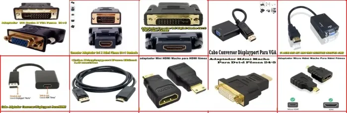 CABOS DVI X HDMI   DISPLAYPORT X VGA DIVERSOS