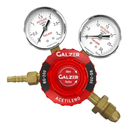 Regulador De Pressão Para Cilindro De Acetileno RG-200 - Galzer