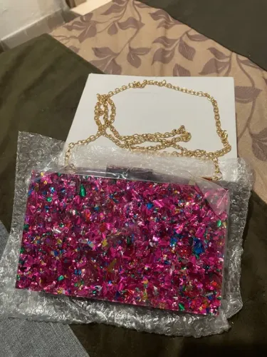 Bolsa de mão pink de acrílico 