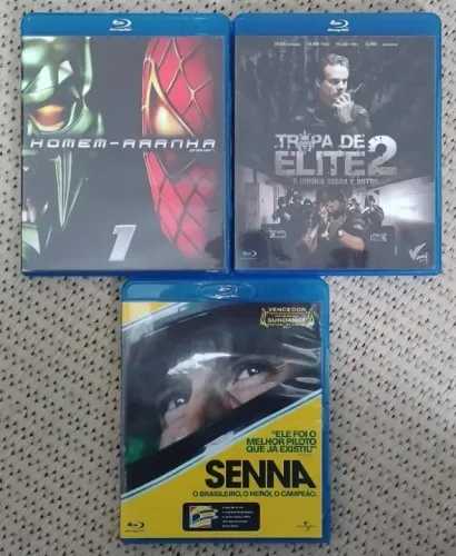 Lote com 03 filmes em Blu-Ray (usado em estado de novo)