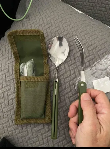 Conjunto de Talheres Portátil para Camping e Viagens