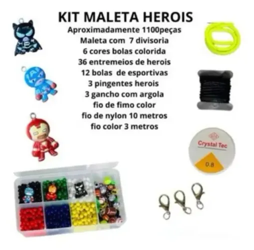 Maleta mais kit miçangas