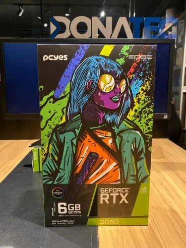 (Loja Física) Placa de Vídeo Nvidia Geforce RTX 3050 PCYes Projeto Edge 6GB, 96 Bits