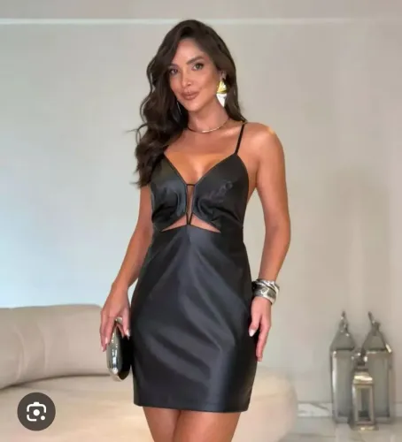 Vestido em courino Georgina M