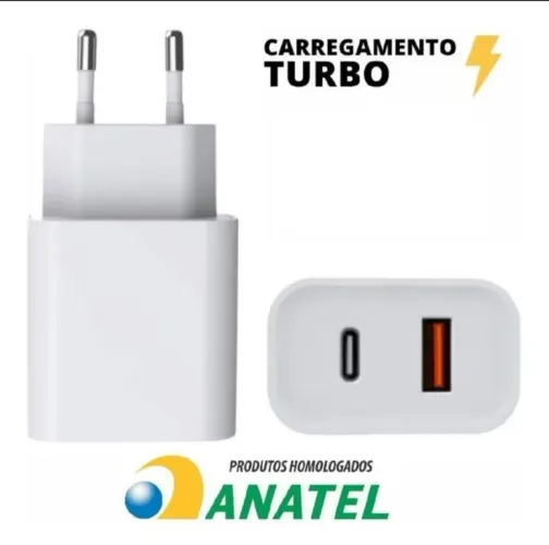Fonte 2 entrada USB e tipo carregamento rápido 38W