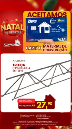 Treliça Leve Especial 6 Metros - R$27,99 A Vista