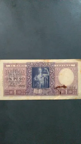 Nota antiga 1 peso Argentino.