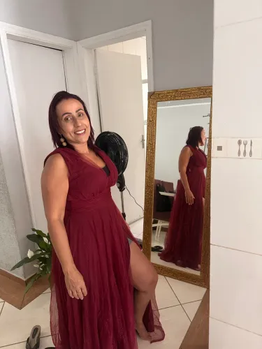 Vestido festa marsala