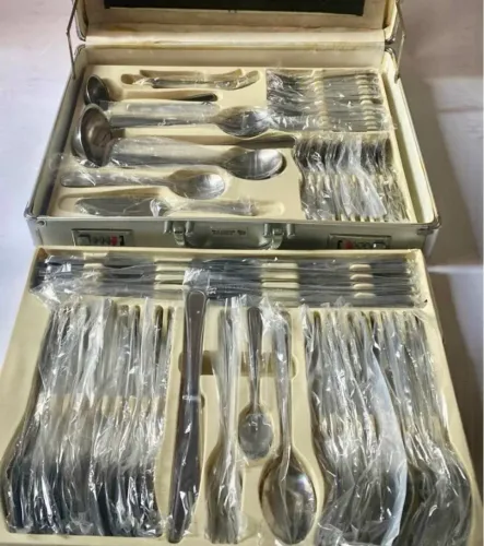 faqueiro 71 peças de aço inox luxo + estojo maleta executiva