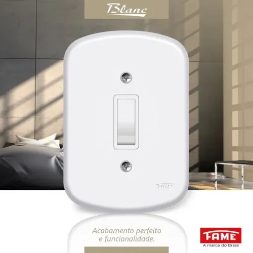 Kit Interruptor Tecla Simples + Interruptor Tecla Dupla 4x2 Fame 10A