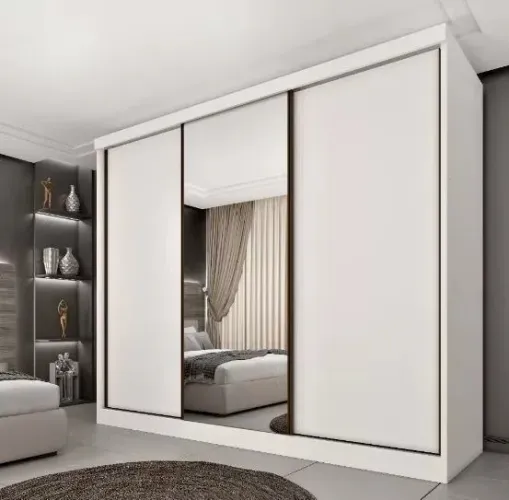 Guarda Roupa Casal 2.70 M C/03 Portas Correr e Espelho. Produto Novo Direto da Fábrica.