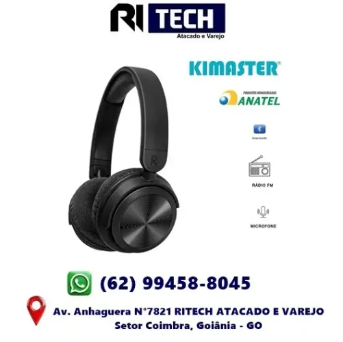 Fone Headphone Bluetooth Kimaster K9 Fm Cartão Sd Top 1 Ano de Garantia
