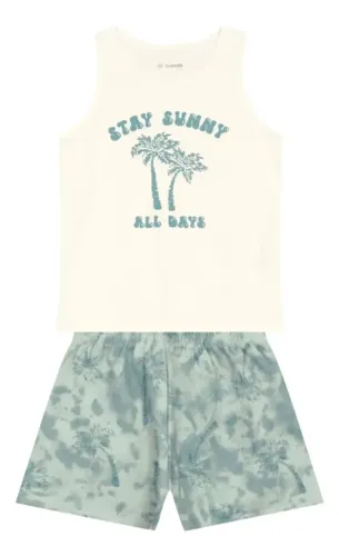 Conjunto Infantil Brandili Menina Shorts Regata Com Glitter