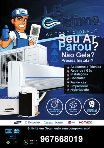 Instalação, reparos e higienização de ar condicionado