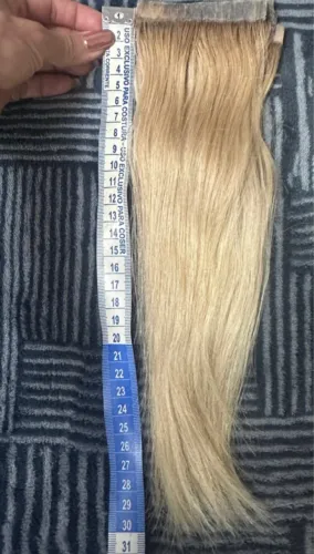 Aplique de cabelo loiro dourado com fita adesiva 100% humano 