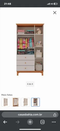 Guarda Roupa  Infantil 3pt 2 gav mdf
