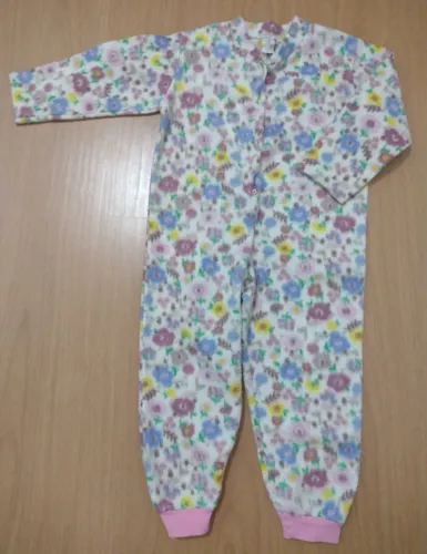 Macacão menina, floral, tamanho 4