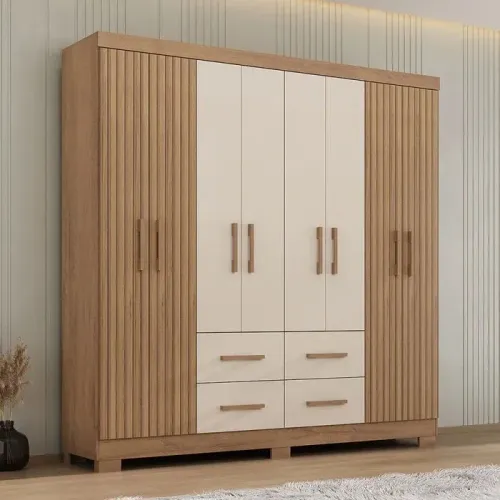 Roupeiro Itapema 8P4G com Pes Visualizacao Interna Atualle Moveis