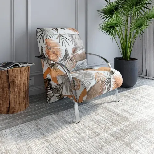 Poltrona Cromada Várias Cores e Estampas NOVO