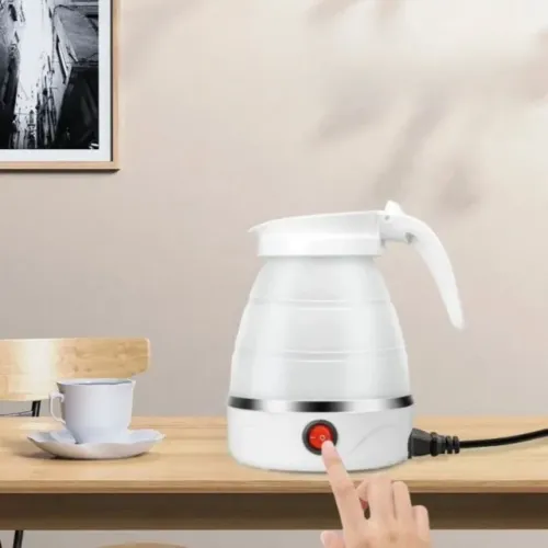 Chaleira Elétrica Silicone Dobrável Retrátil Camping 127 V