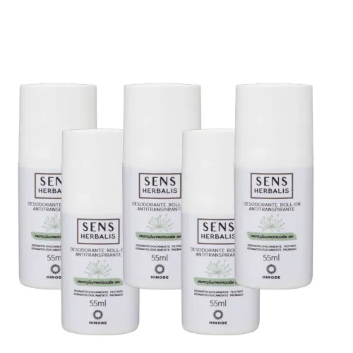 Desodorante Roll-on Sens Herbalis - 55ml - Proteção 24h - 5 unidades