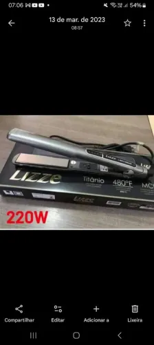 Chapinha Lizze na caixa,voltagem 220