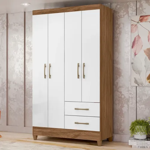 Guarda-Roupa 4 Portas com Gavetas - Novo